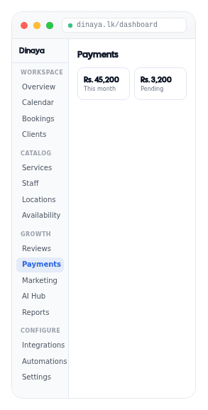 Dinaya dashboard