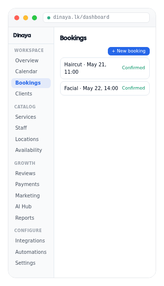 Dinaya dashboard