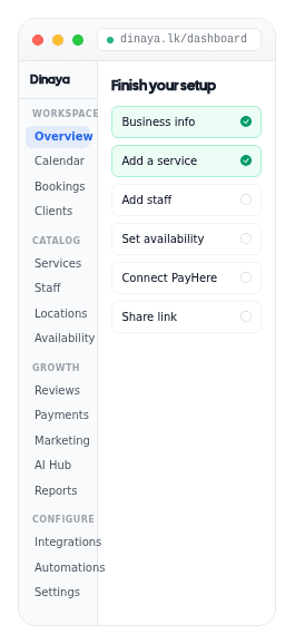 Dinaya dashboard