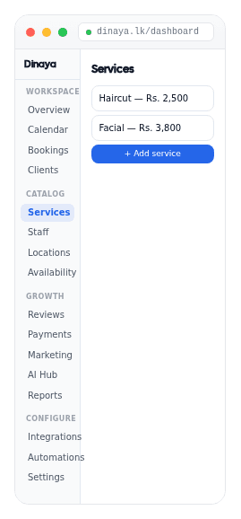 Dinaya dashboard